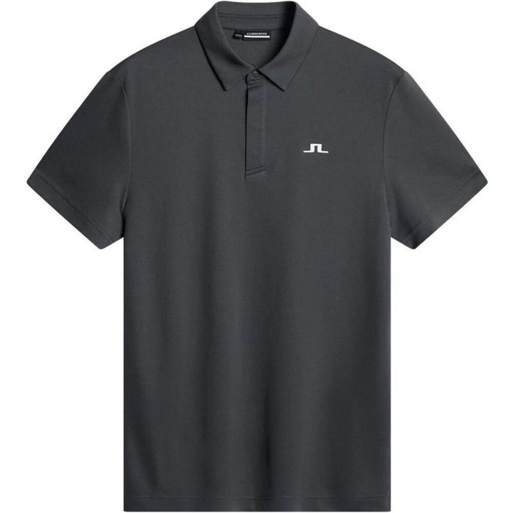 J.Lindeberg Mens Collared Short-Sleeved Polo Shirt / Asphalt